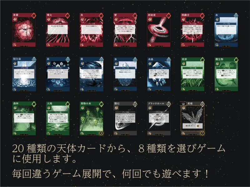 ルール④ 毎ゲーム異なる天体カード